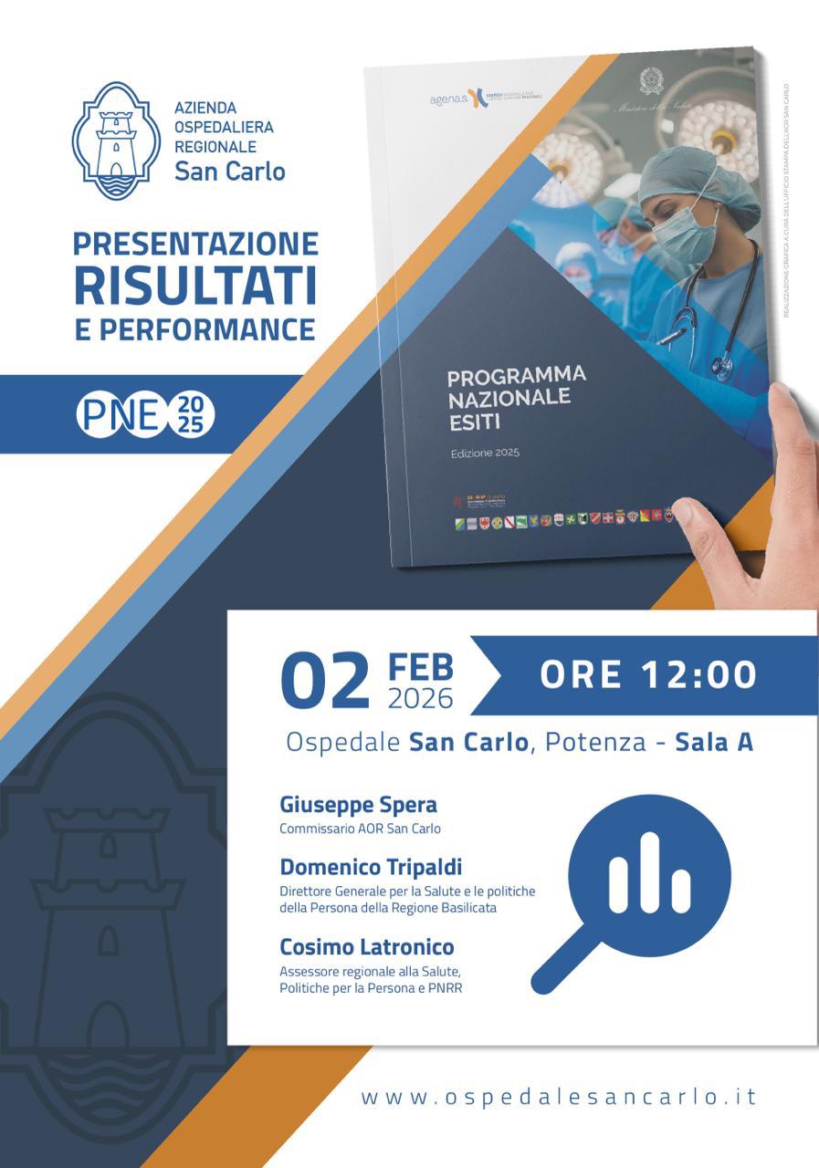 AOR SAN CARLO PRESENTA ALLA STAMPA I RISULTATI DEL PIANO NAZIONALE ESITI